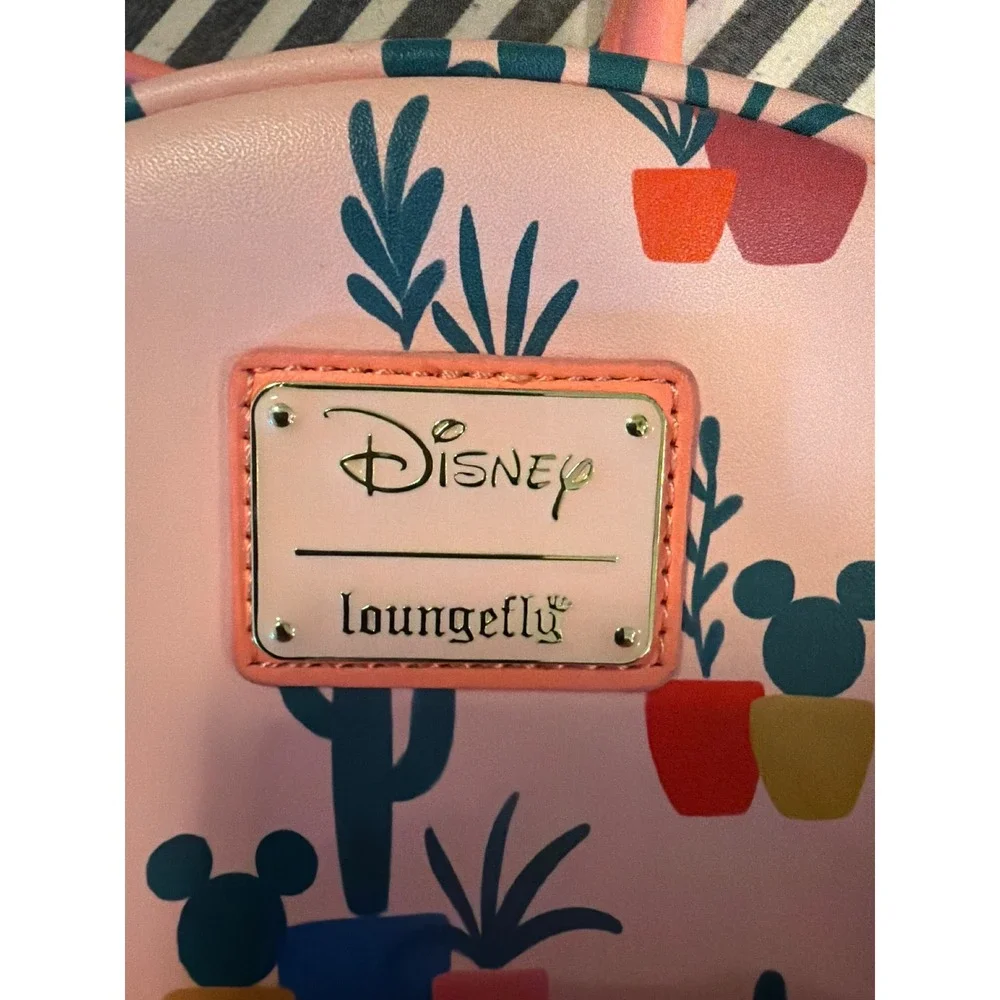 Disney Loungefly Mickey Mouse Desert Cactus Succulent Pink Mini Backpack 2021